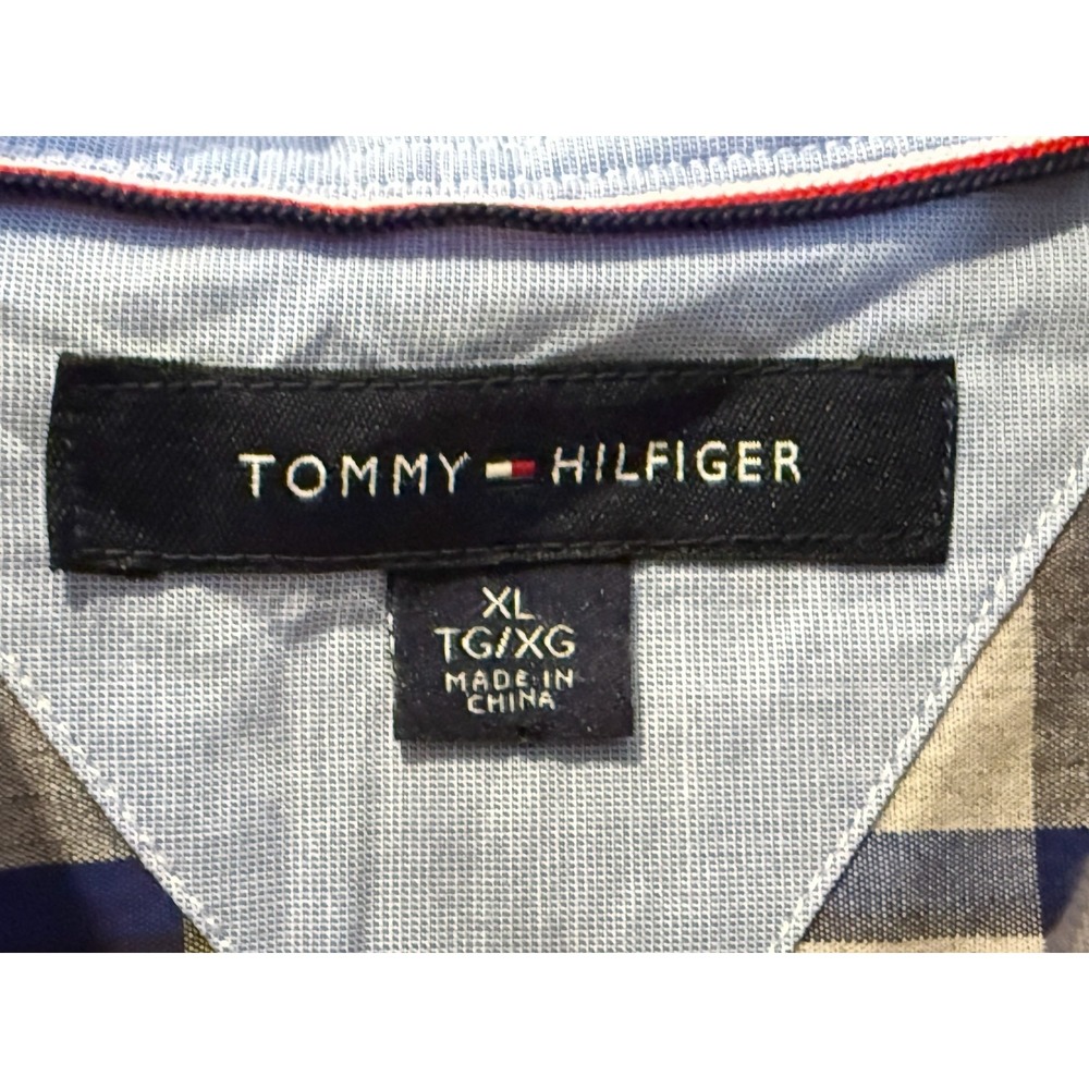 Tommy Hilfiger Men's XL Plaid Button-Down Shirt Yellow Blue‎ Cotton - Picture 3 of 10